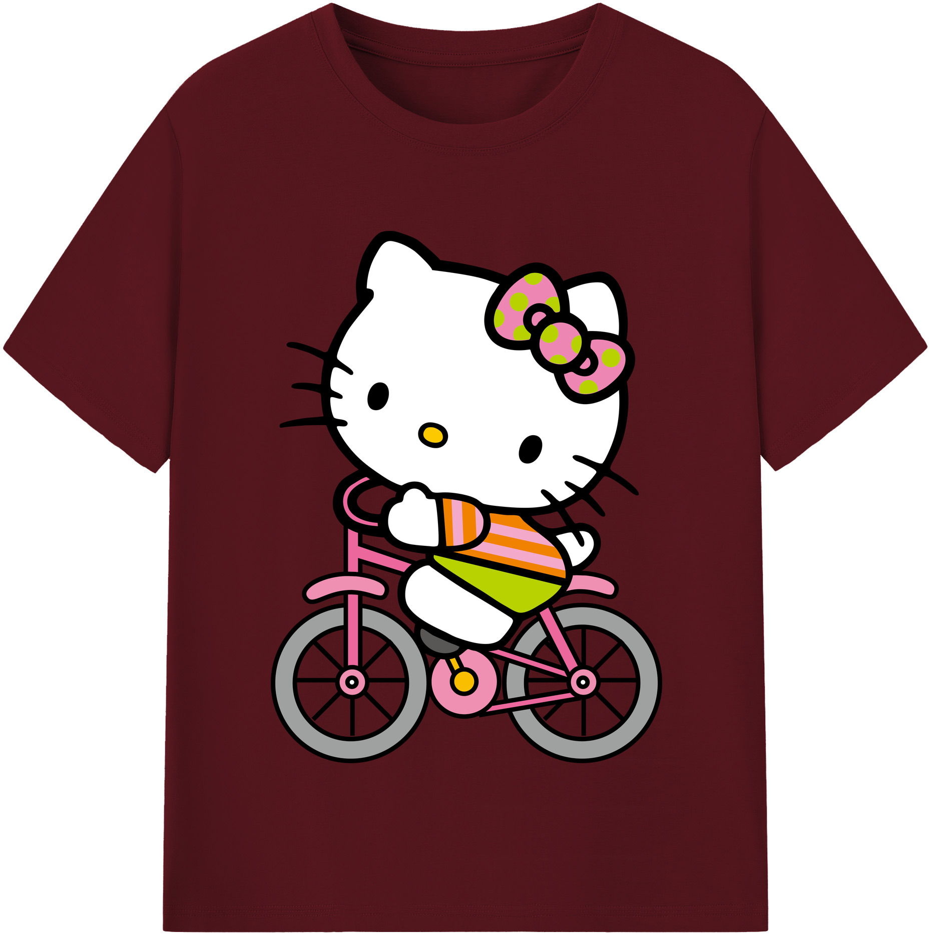 （画像用） Hello Kitty ハローキティ 綿100％半袖Tシャツ（フロントプリント）
